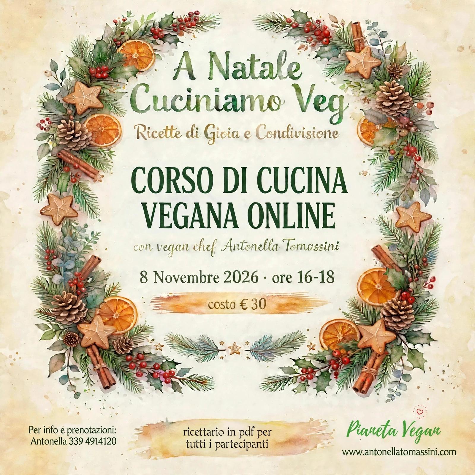 a natale cuciniamo veg, corso di cucina vegana online